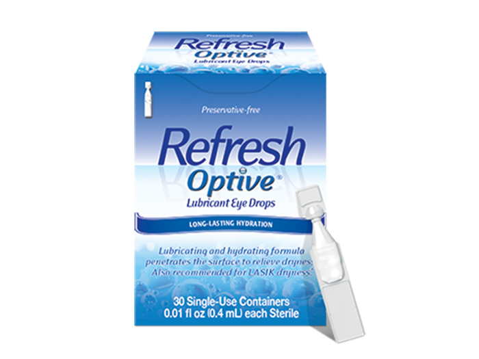 Refresh Optive Lubricant Eye Drops - 30 pack, 0.01 fl oz vials