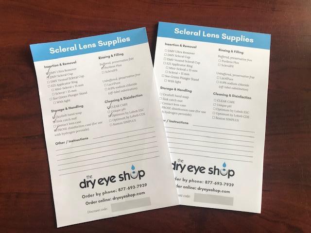 Introducing scleral lens supply "prescription pads"!