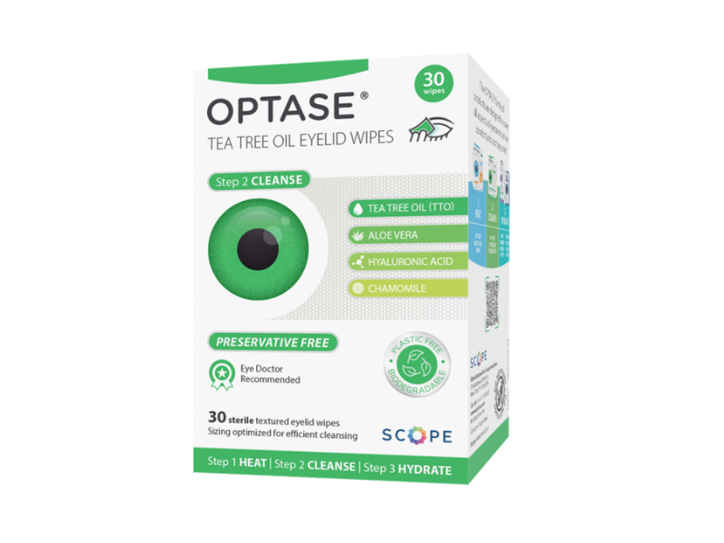 Optase TTO Eyelid Cleansing Wipes (30 ct) - DryEyeShop