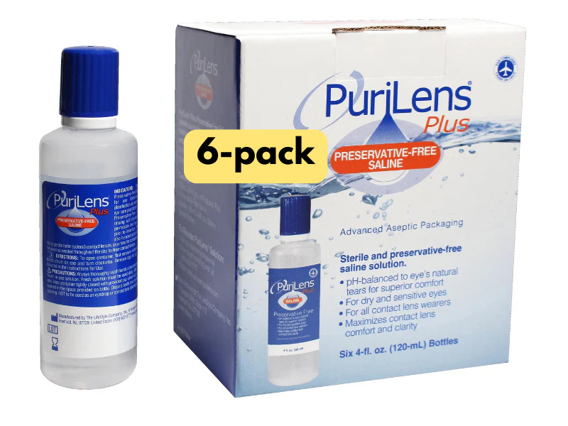 PuriLens Plus Preservative Free Saline 4 fl oz bottles, Pack of 12 PuriLens Plus Preservative Free Saline 4 fl oz bottles, Pack of 12