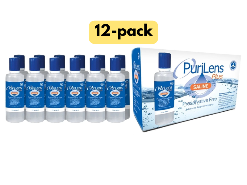PuriLens Plus Preservative Free Saline 4 fl oz bottles, Pack of 12 PuriLens Plus Preservative Free Saline 4 fl oz bottles, Pack of 12