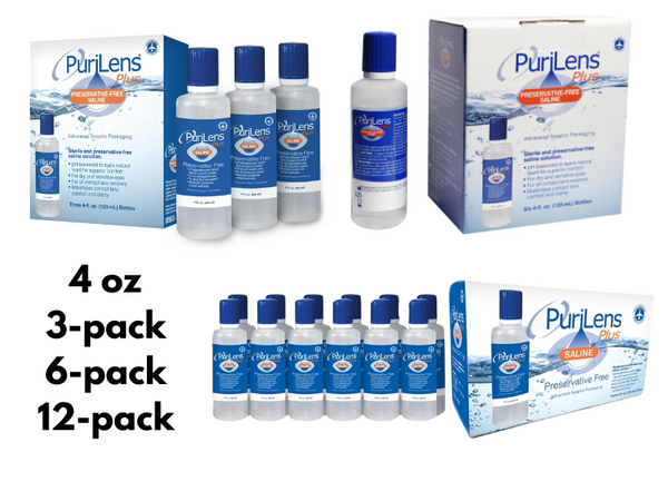 PuriLens Plus Preservative Free Saline 4 fl oz bottles, Pack of 12 PuriLens Plus Preservative Free Saline 4 fl oz bottles, Pack of 12