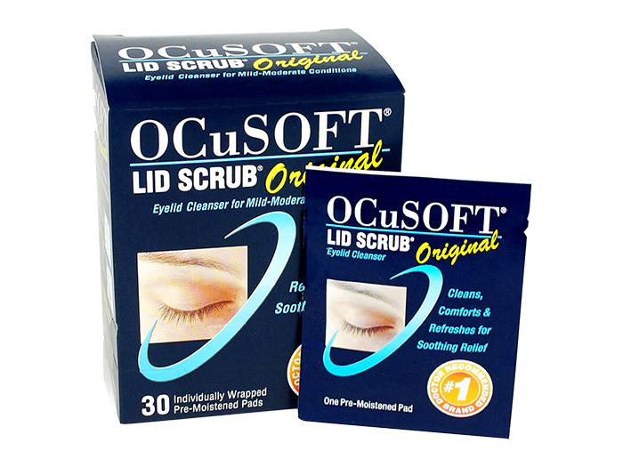 OCuSOFT Lid Scrub Eyelid Cleanser (Pre-Moistened Pads) - DryEyeShop