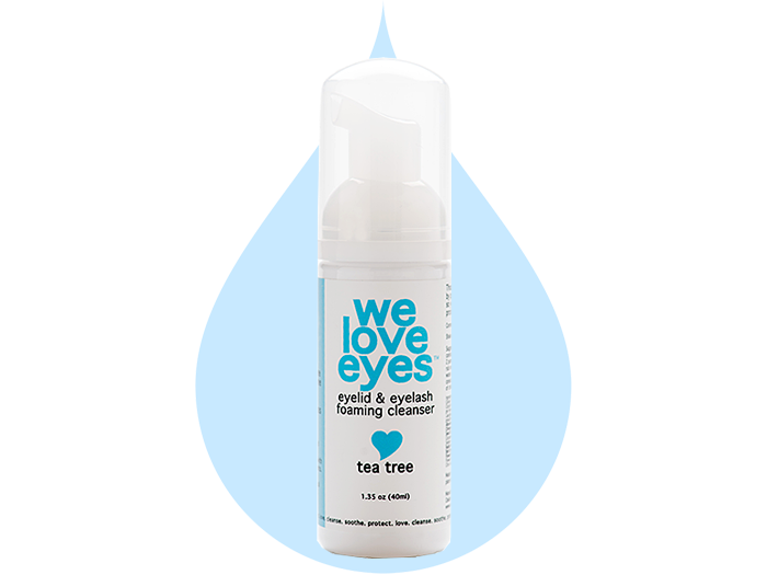 All Natural Tea Tree Eyelid Foaming Cleanser / Wash - We Love Eyes - Blepharitis, Demodex and Dry Eyes Relief, Paraben and Sulfate Free - 40 ml