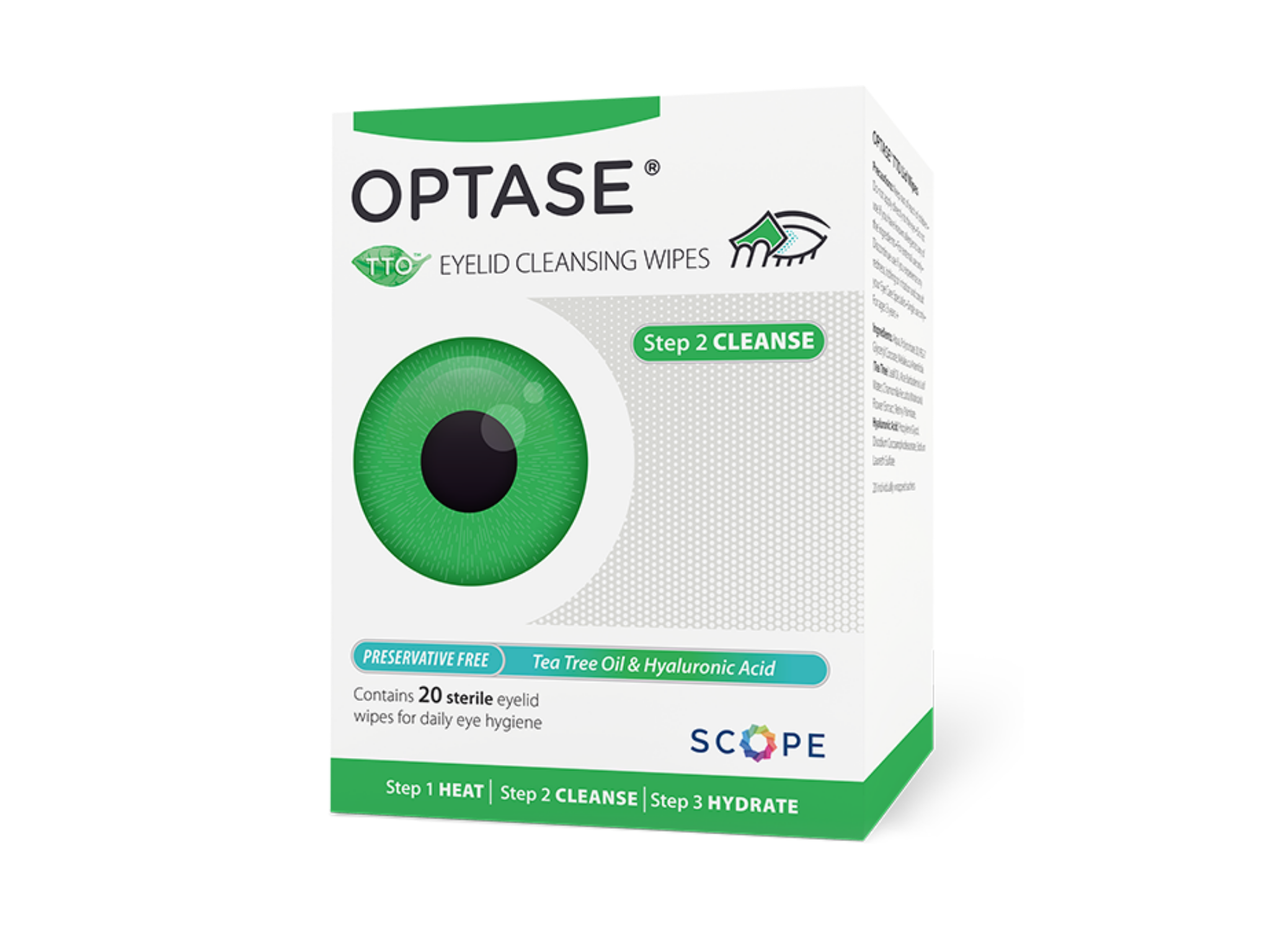 Optase TTO Eyelid Cleansing Wipes - DryEyeShop