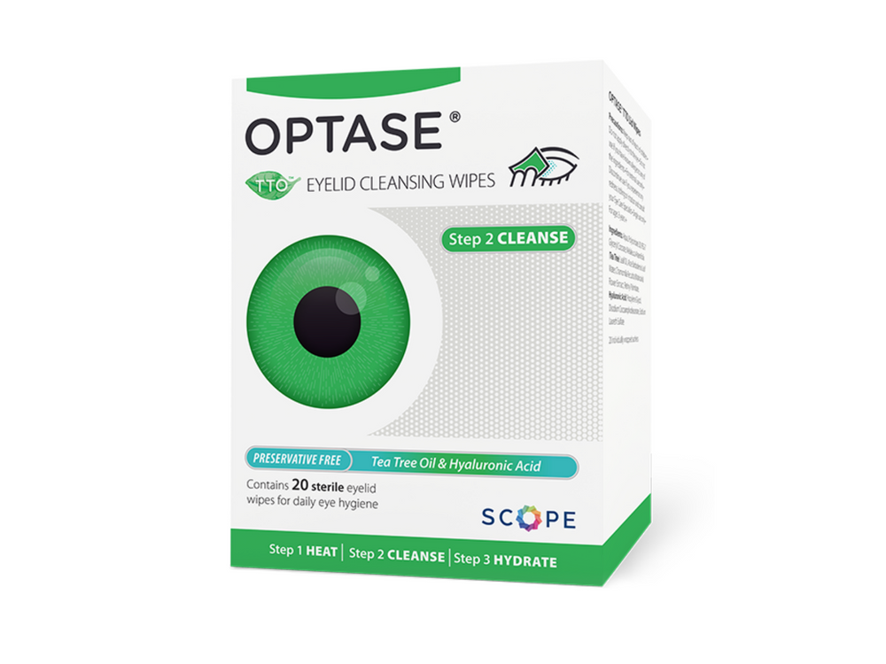 Optase TTO Eyelid Cleansing Wipes - DryEyeShop