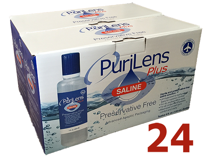 
                  
                    Load image into Gallery viewer, PuriLens Plus Saline 4oz (24-pack) - DryEyeShop
                  
                